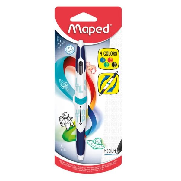 Шариковая ручка MAPED TWIN TIP ассорти,белый/черный